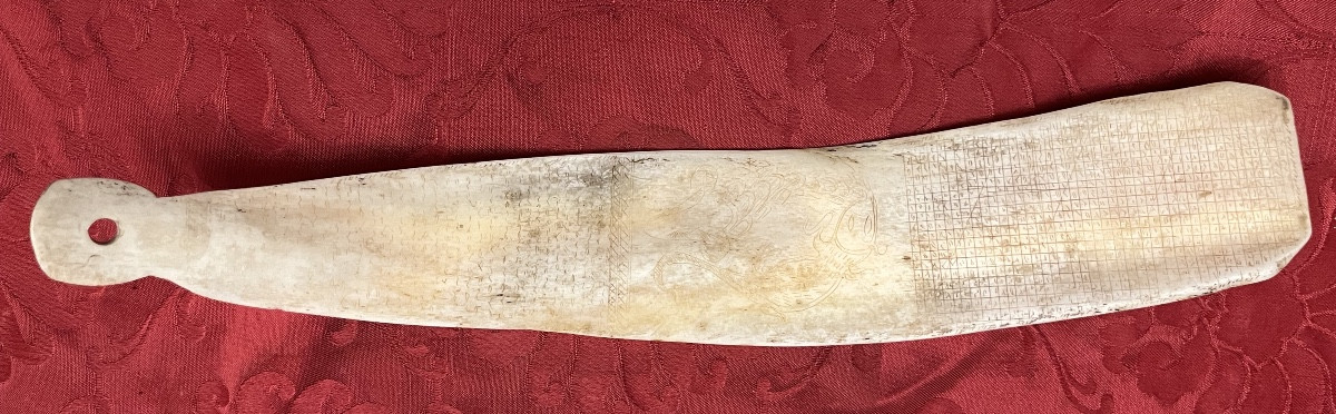 Engraved Animal Bone Blade, Late 19th, Early 20th Century. 