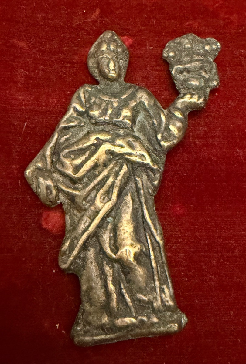 Deux petites effigies en bronze, XVII eme siecle. France-photo-3