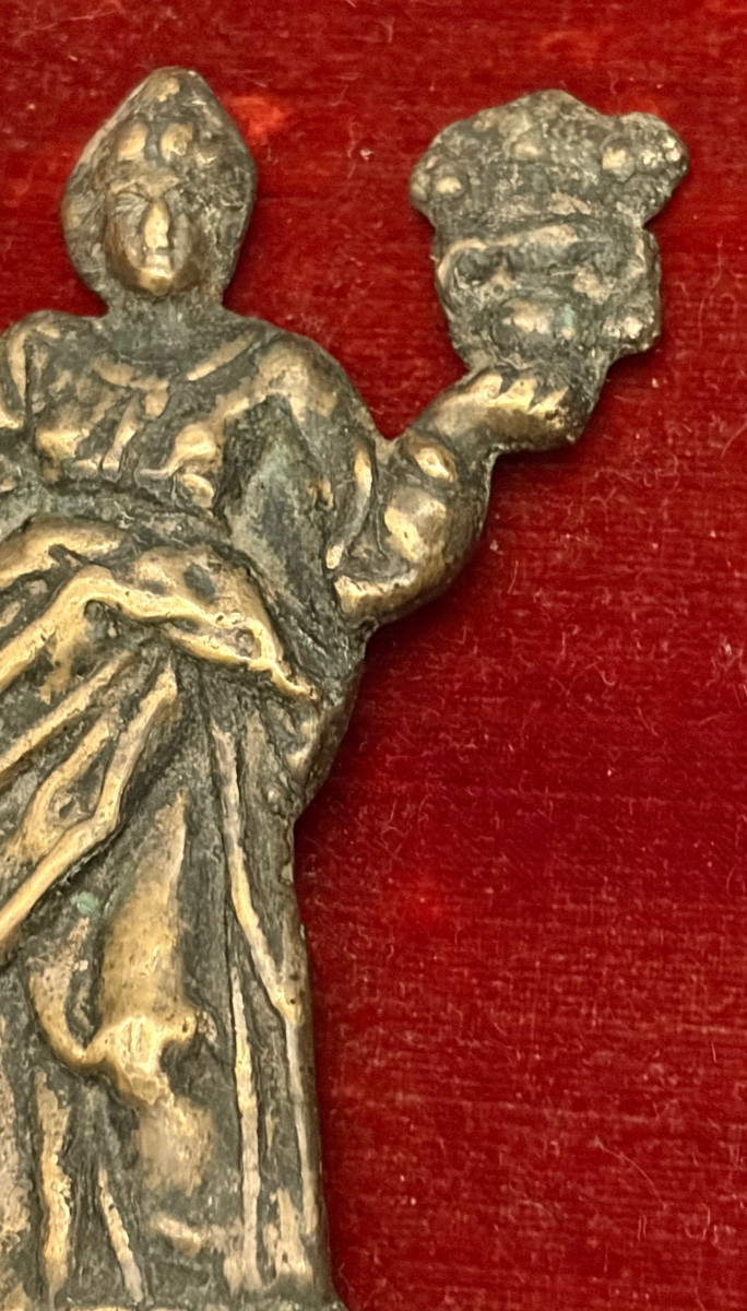 Deux petites effigies en bronze, XVII eme siecle. France-photo-1