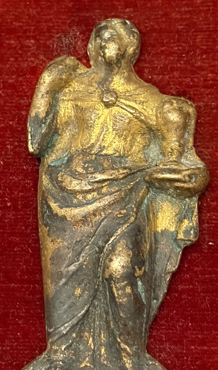 Deux petites effigies en bronze, XVII eme siecle. France-photo-3