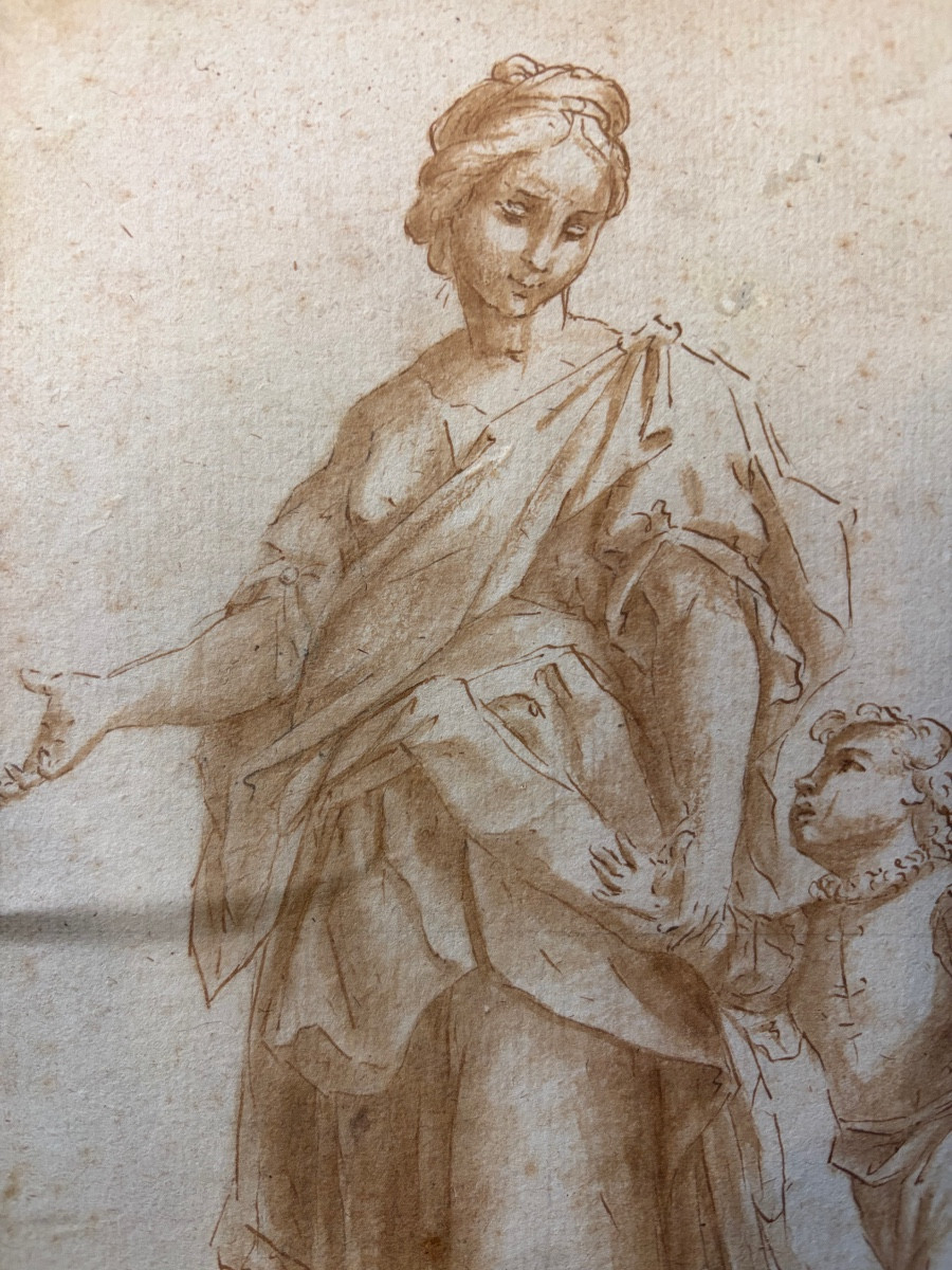 Italien Drawing, Brown Ink, XVIII Teen Century -photo-3