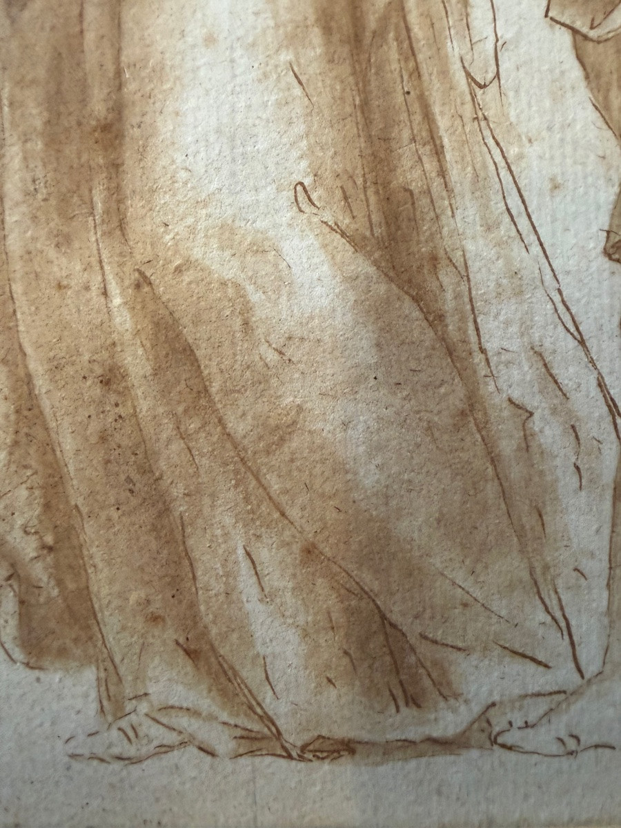 Italien Drawing, Brown Ink, XVIII Teen Century -photo-2