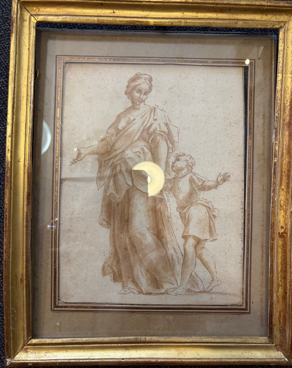 Italien Drawing, Brown Ink, XVIII Teen Century -photo-6