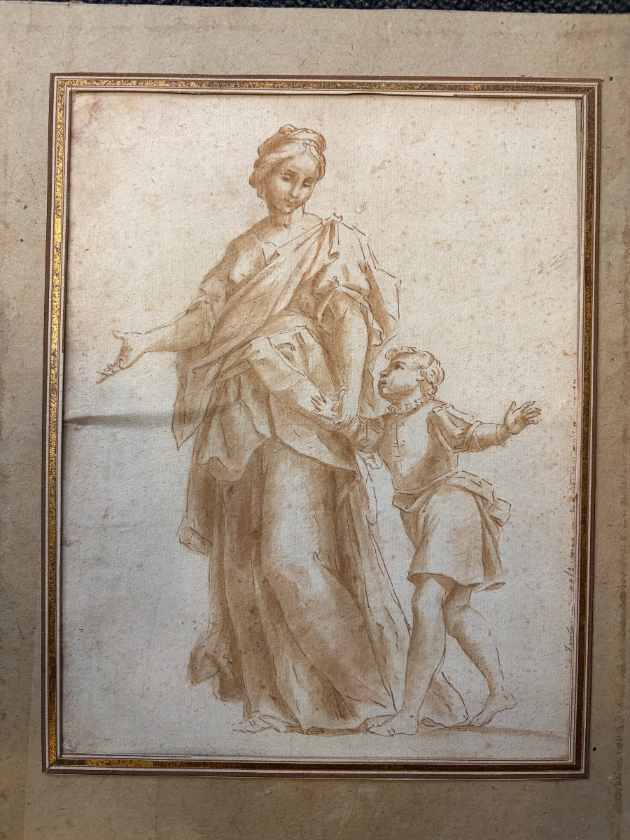 Italien Drawing, Brown Ink, XVIII Teen Century 