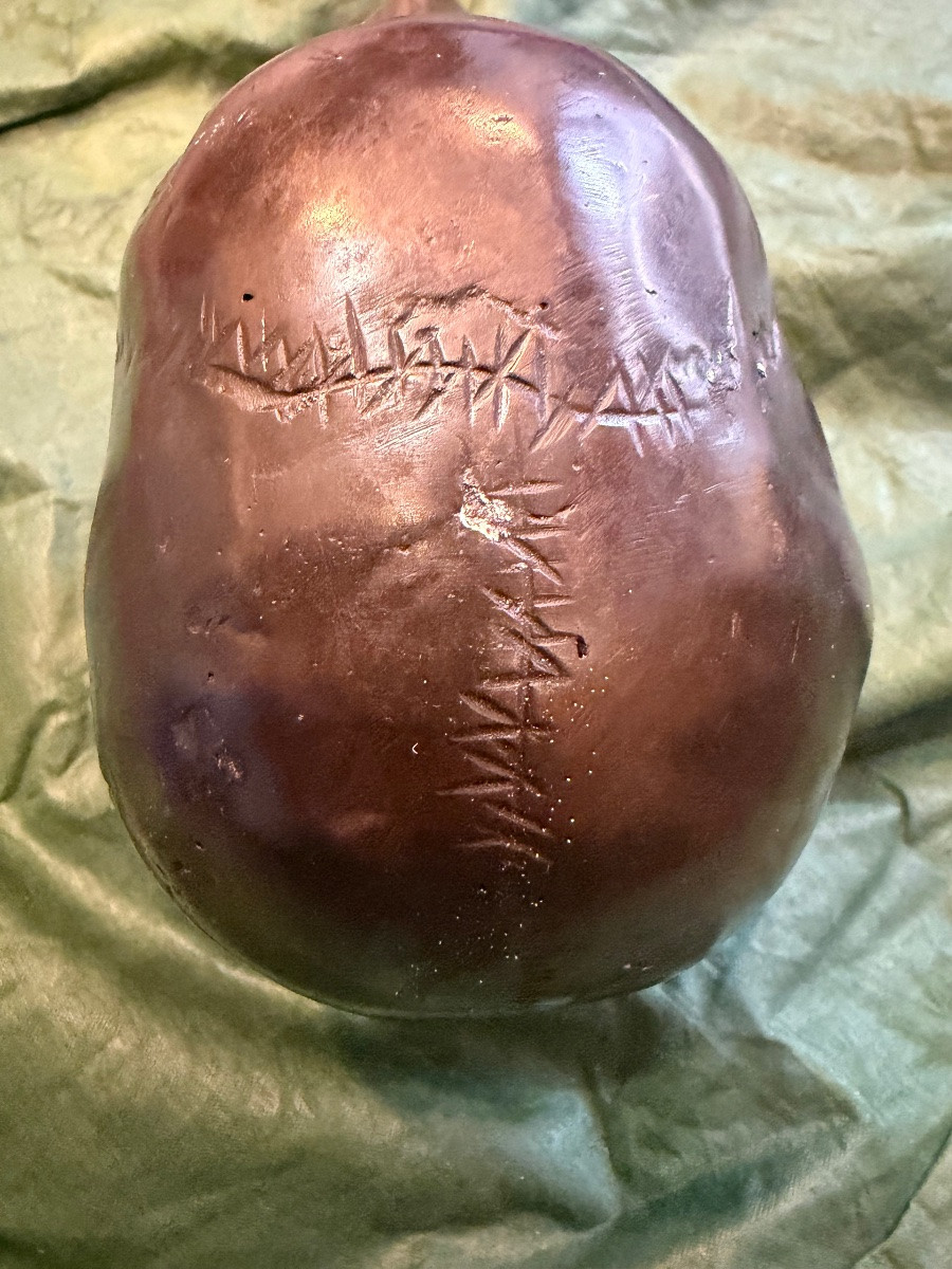 Sculpture en bronze dans le goût des masques vénitiens, XX eme siècle. -photo-2