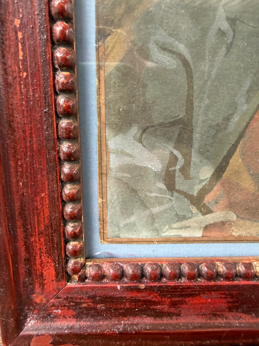 19th Century Portrait Of Diderot, Gouache, By Guirand De Scevola-photo-8