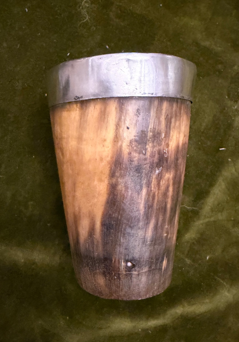 Glass (hunting Glass?) In Silver-rimmed Horn-photo-4