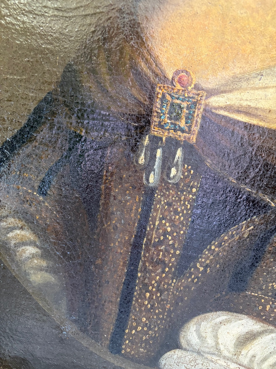 Large Portrait Of A Lady Of Quality, 17th Century France.-photo-6