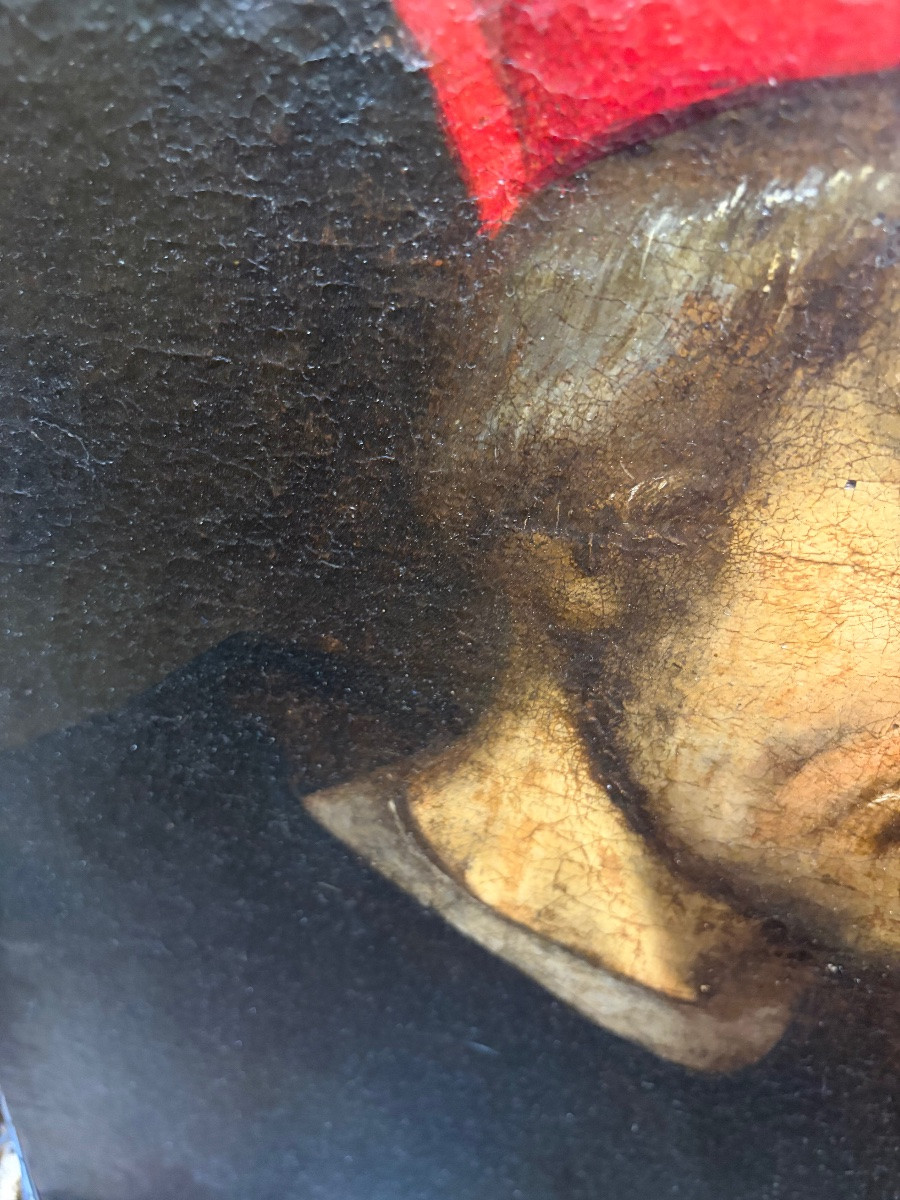 Portrait d’un ecclésiastique portant une barrette rouge, XVII eme siecle-photo-5