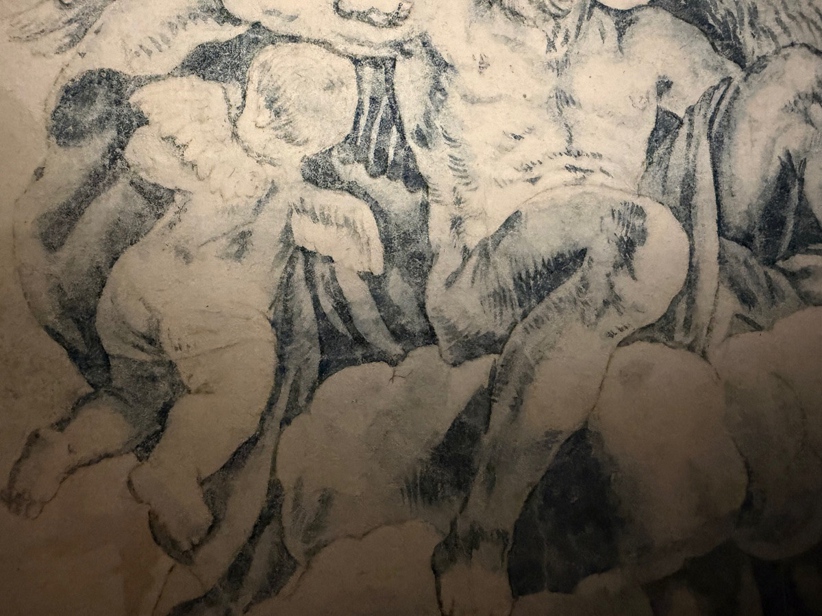 Pair Of Drawings, In Blue Ink, 17th Or 18th Century. -photo-4
