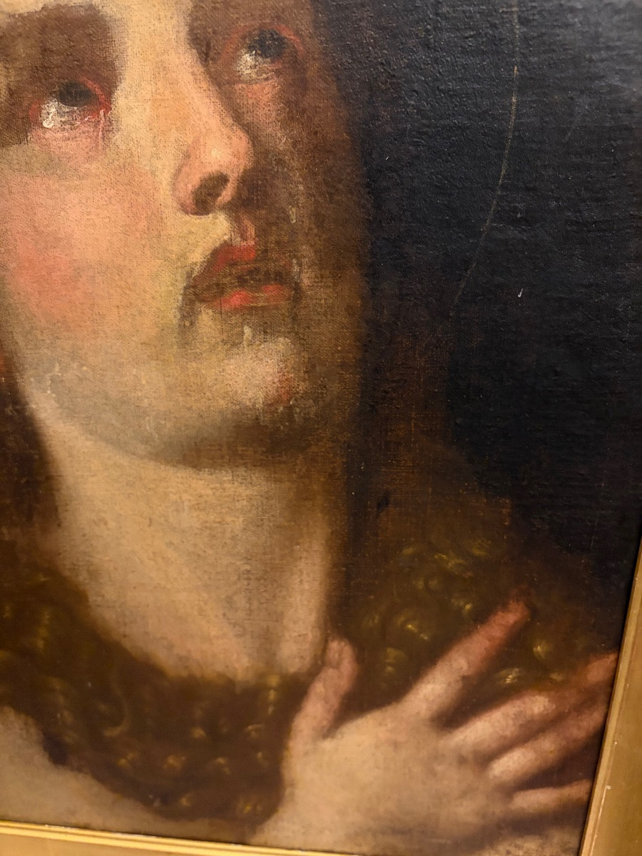 Portrait Of Mary Magdalene, Face And Hair, In Ecstasy, France Or Italy, 17th Century.-photo-2