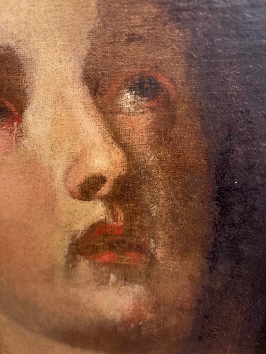 Portrait Of Mary Magdalene, Face And Hair, In Ecstasy, France Or Italy, 17th Century.-photo-3