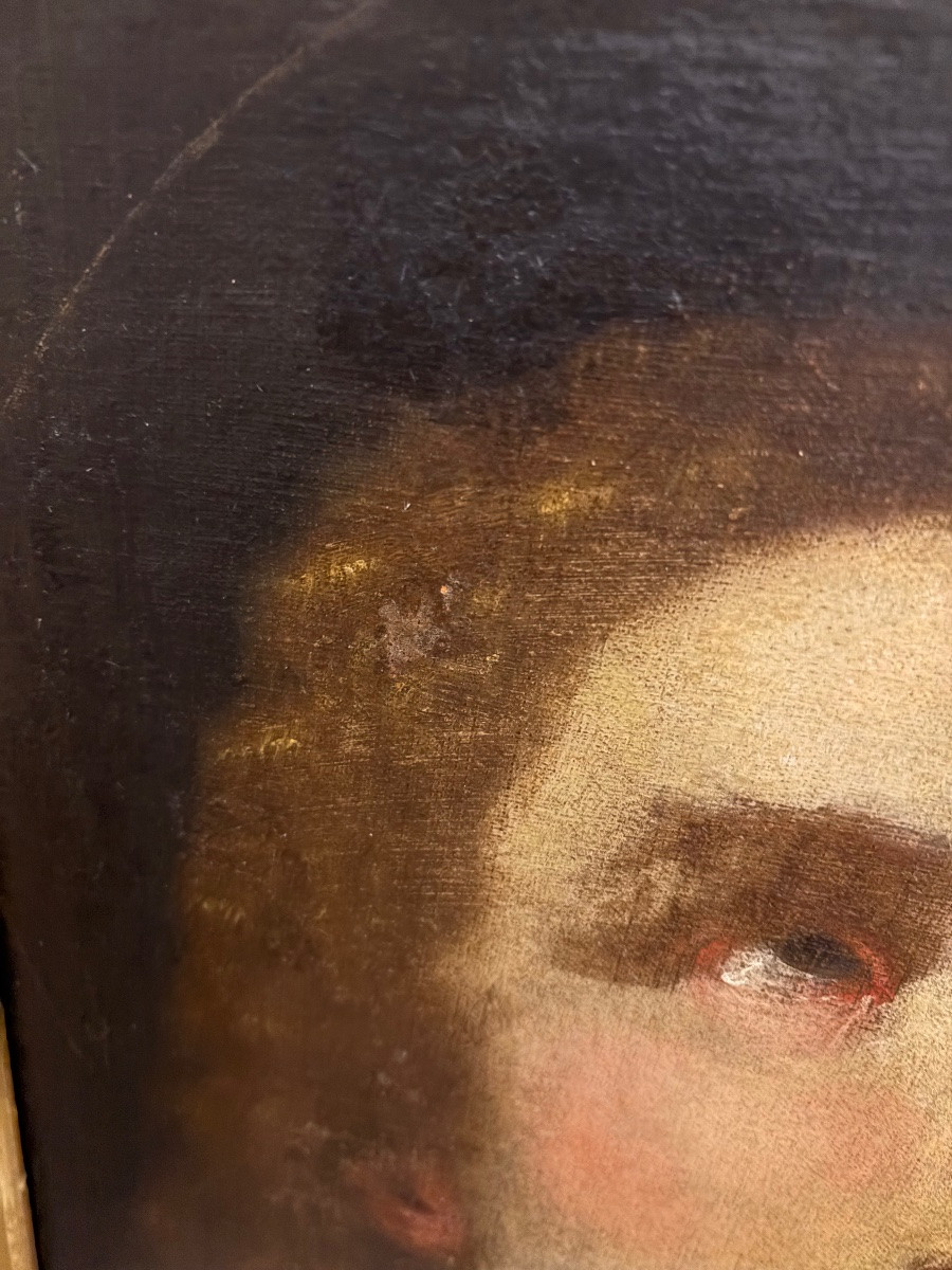 Portrait Of Mary Magdalene, Face And Hair, In Ecstasy, France Or Italy, 17th Century.-photo-4