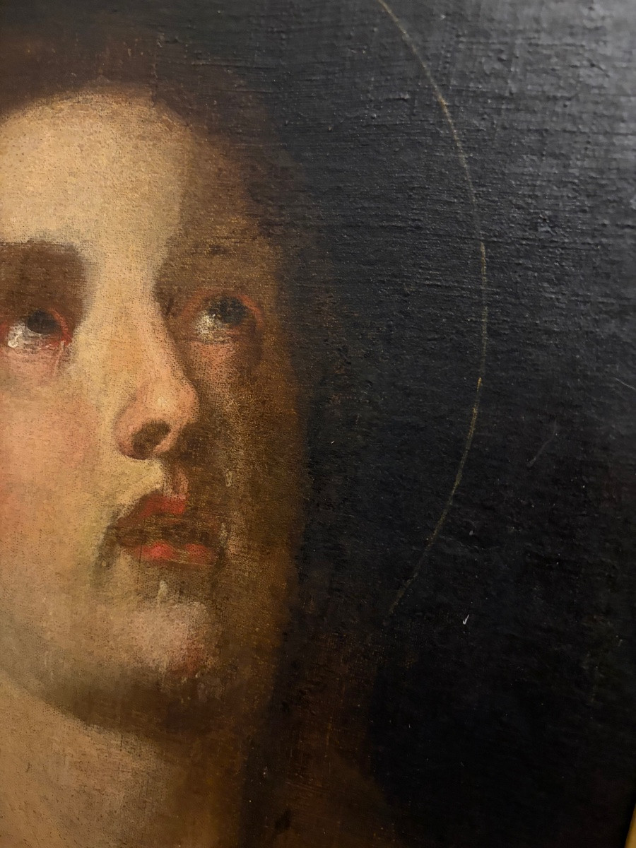 Portrait Of Mary Magdalene, Face And Hair, In Ecstasy, France Or Italy, 17th Century.-photo-5