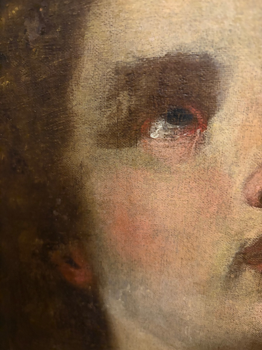 Portrait Of Mary Magdalene, Face And Hair, In Ecstasy, France Or Italy, 17th Century.-photo-6
