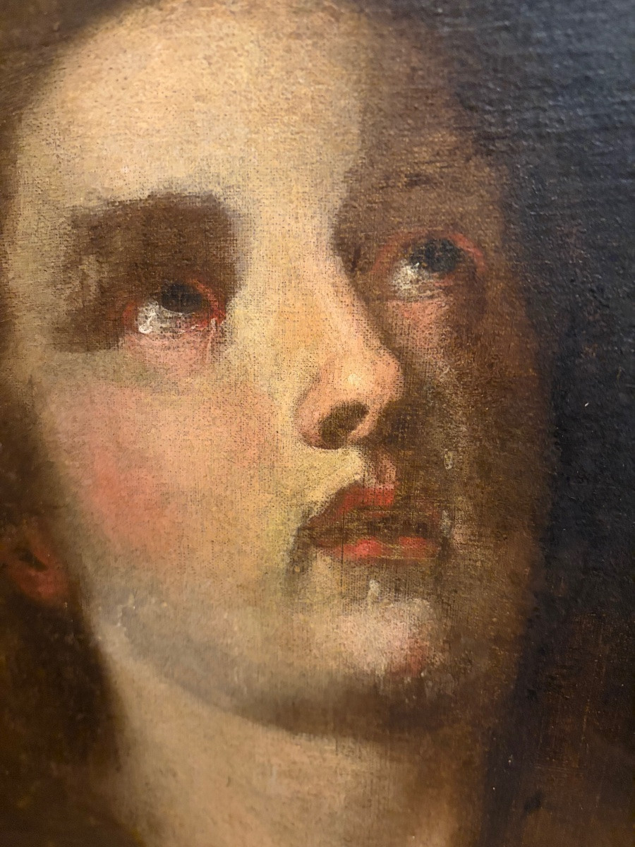 Portrait Of Mary Magdalene, Face And Hair, In Ecstasy, France Or Italy, 17th Century.-photo-7