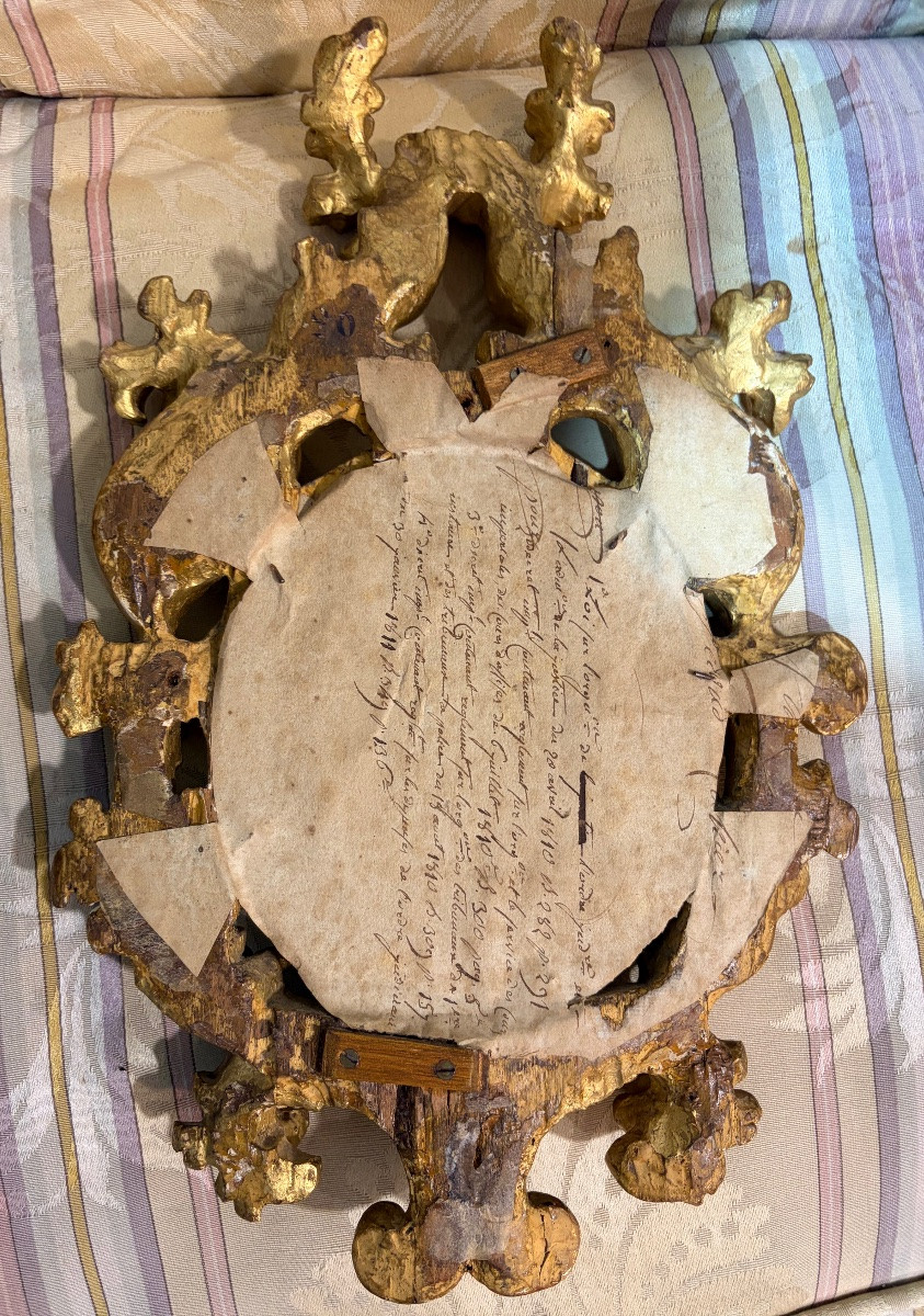 Italian Mirror In Gilded Wood, 18th C.-photo-4