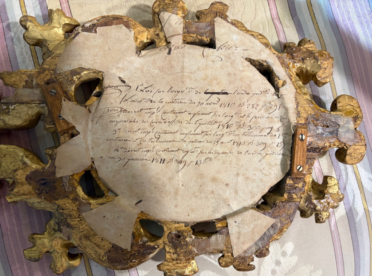 Italian Mirror In Gilded Wood, 18th C.-photo-5