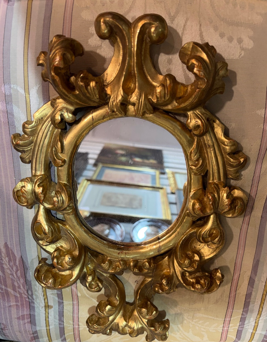 Italian Mirror In Gilded Wood, 18th C.
