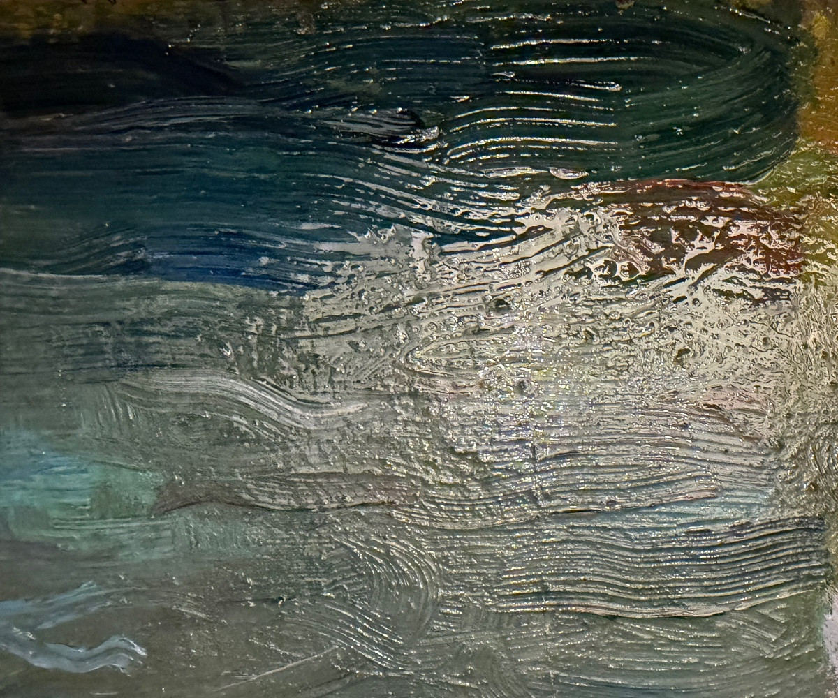 Oil On Wood, Nymphéas, In The Style Of Monet, Late 19th Century.-photo-7