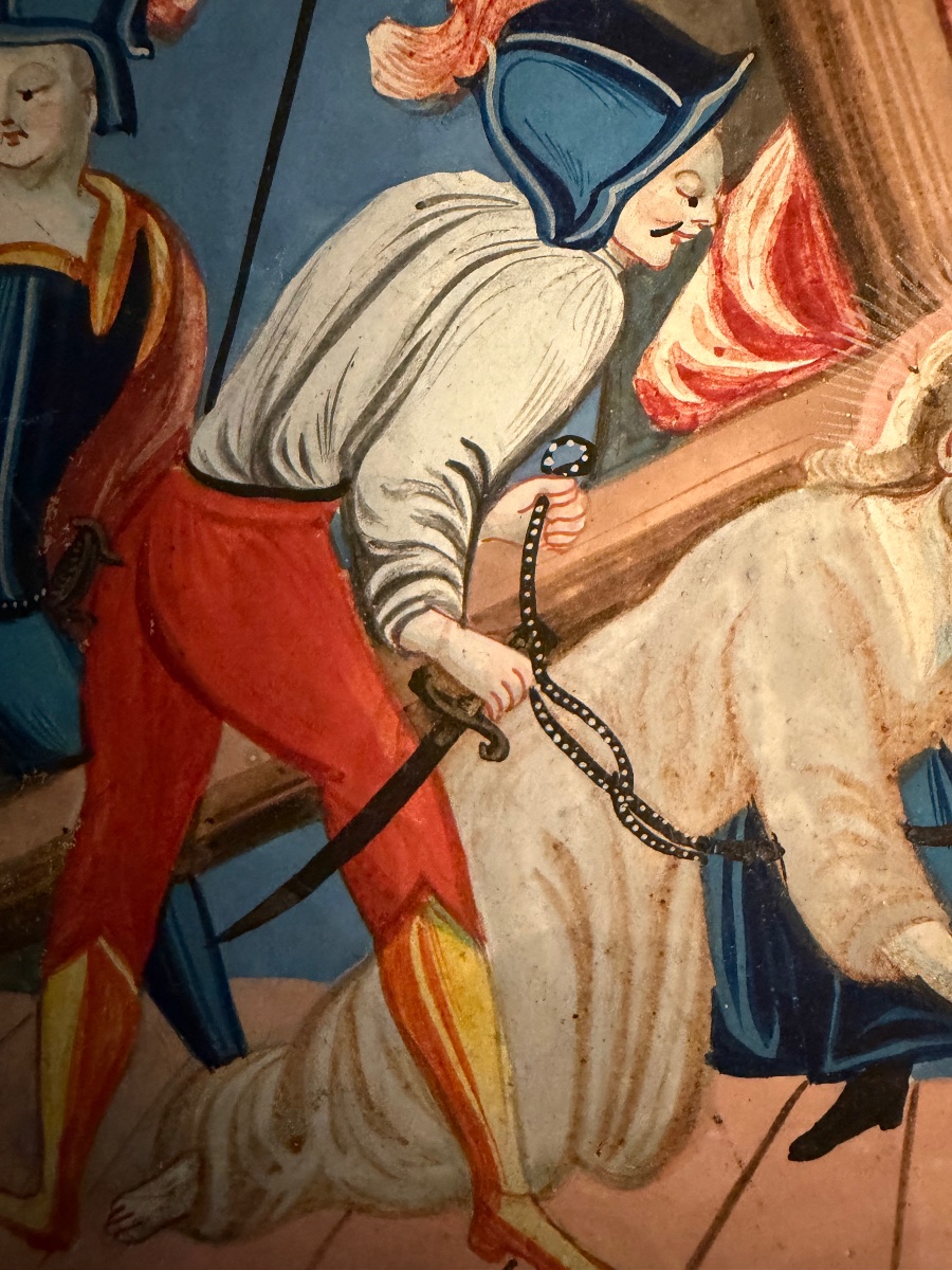 Dessin  partie d’un chemin de croix, gouache sur papier, XVIII éme siècle.-photo-3