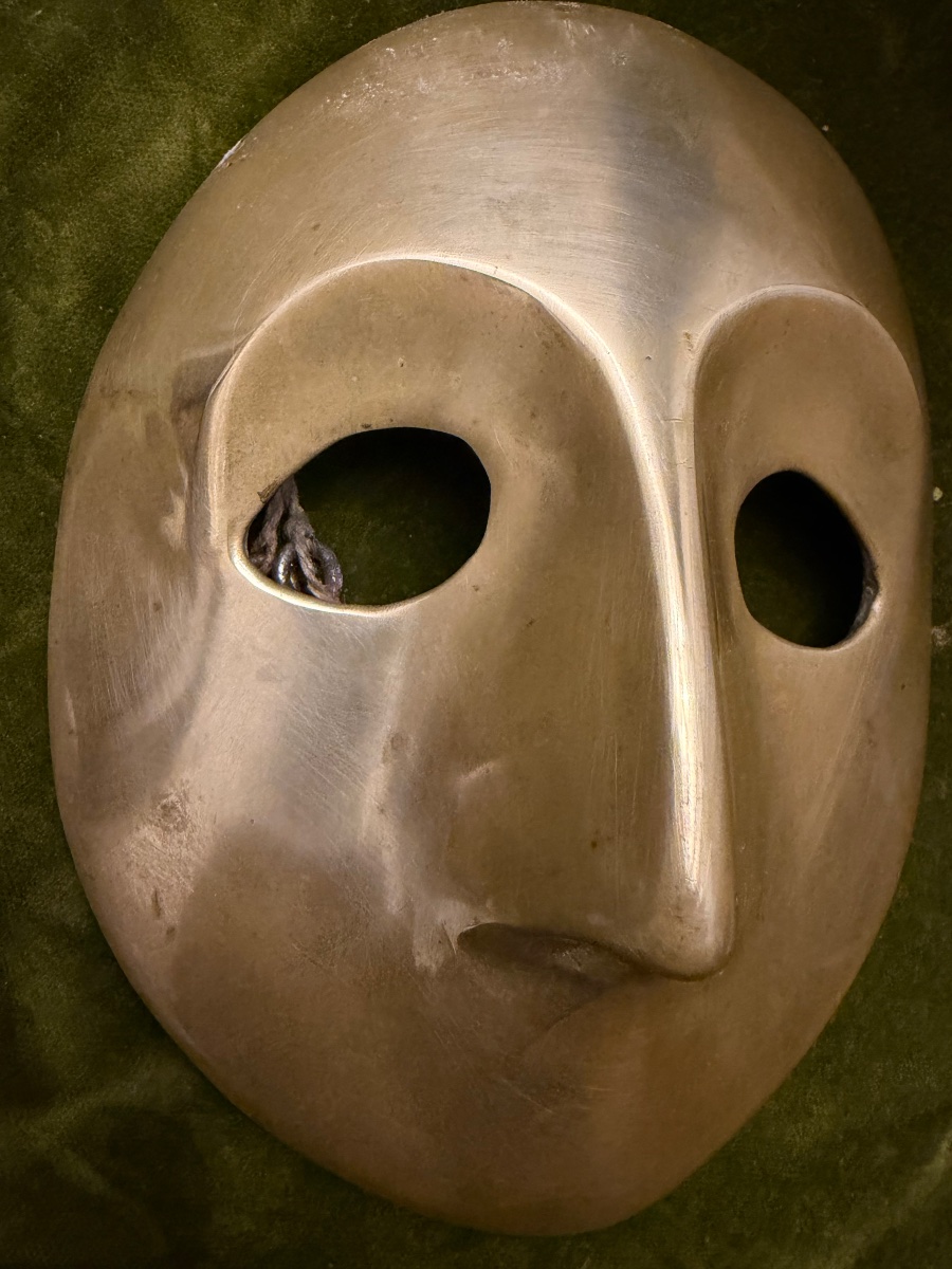 Bronze Mask, In The Style Of Comedia Del Arte Masks. 20th Century-photo-4
