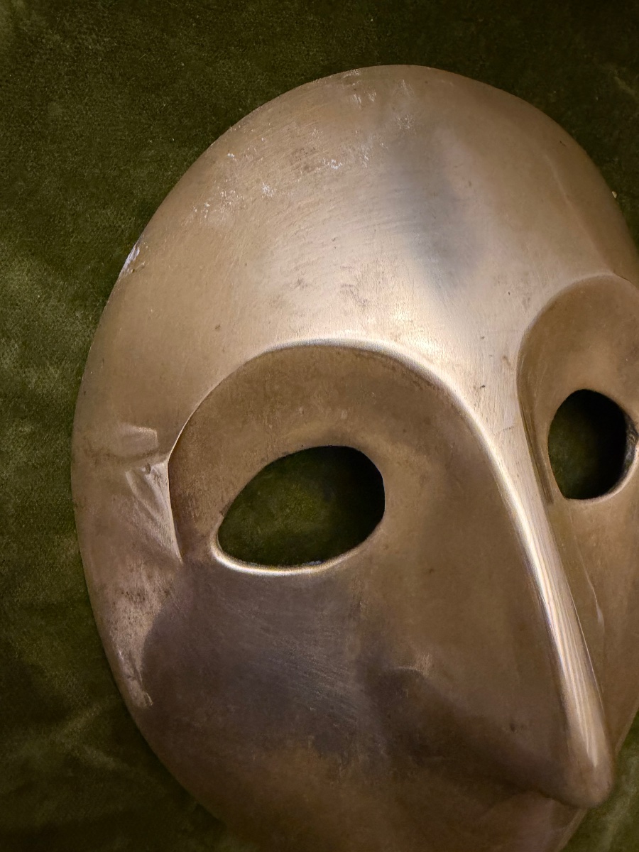Bronze Mask, In The Style Of Comedia Del Arte Masks. 20th Century-photo-3