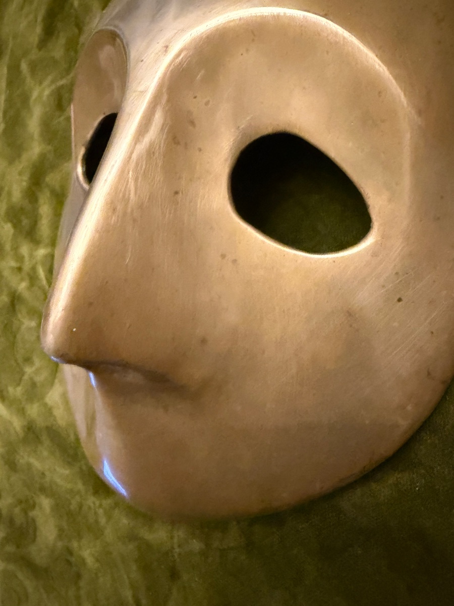 Bronze Mask, In The Style Of Comedia Del Arte Masks. 20th Century-photo-5