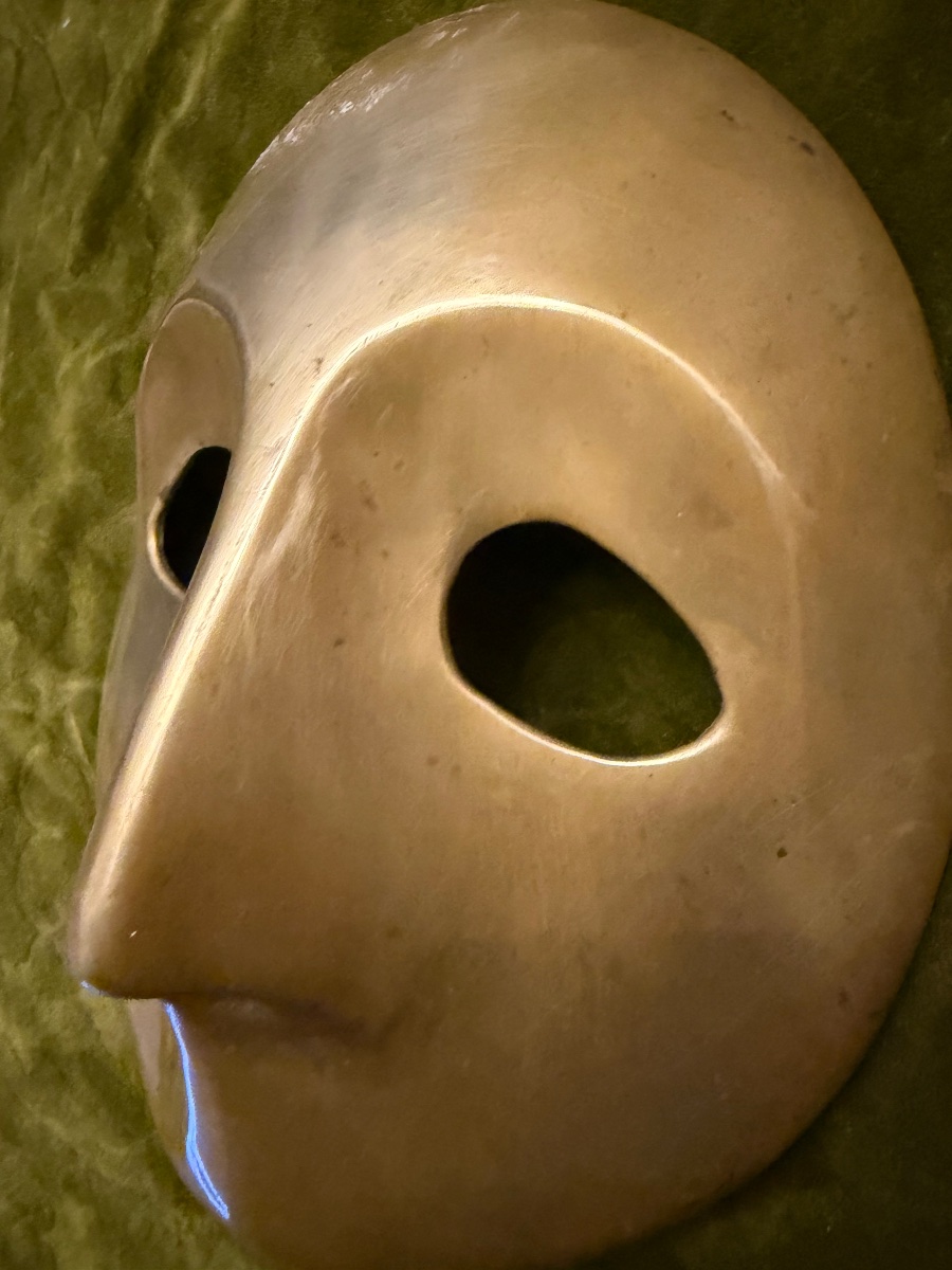Bronze Mask, In The Style Of Comedia Del Arte Masks. 20th Century-photo-6