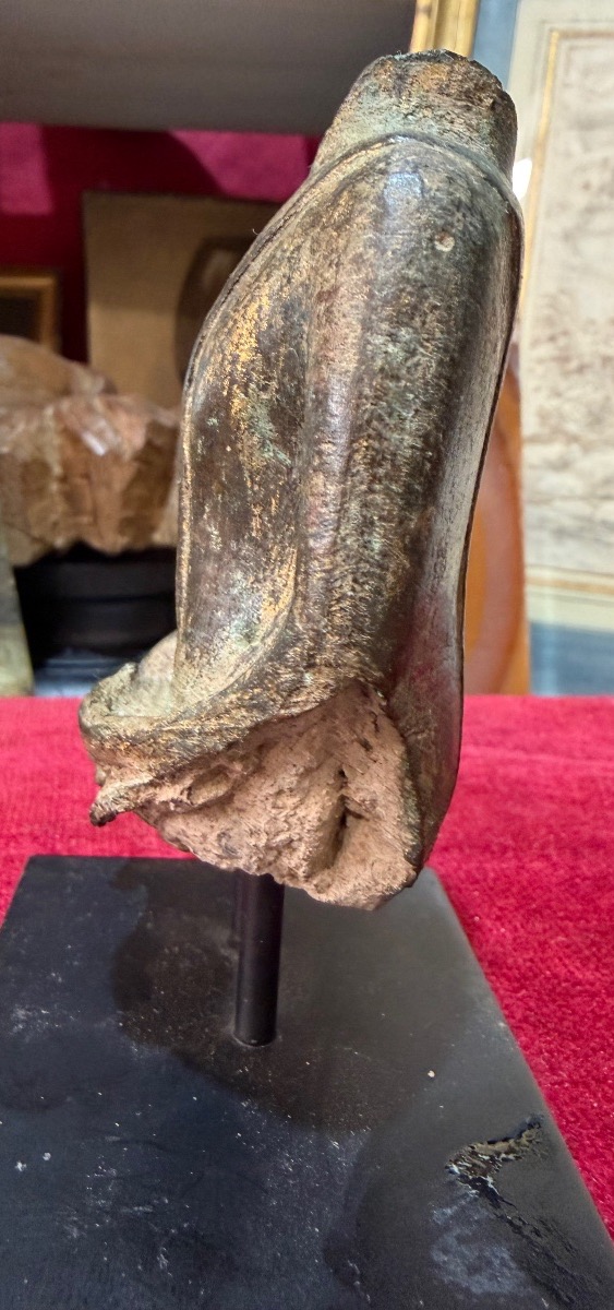 Statuette en bronze, boudha acéphale, assis, Thaïlande, XIX eme siecle.-photo-5