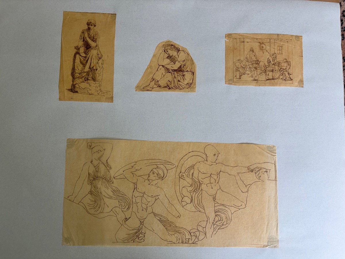 Set Of Ink Drawings On Tracing Paper, Antique Scenes, John Flexman ?