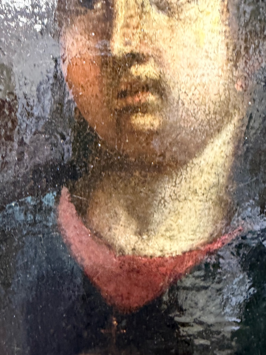 Oil On Canvas Portrait Of The Christ Child Carrying The World. 17th Century, France.-photo-2