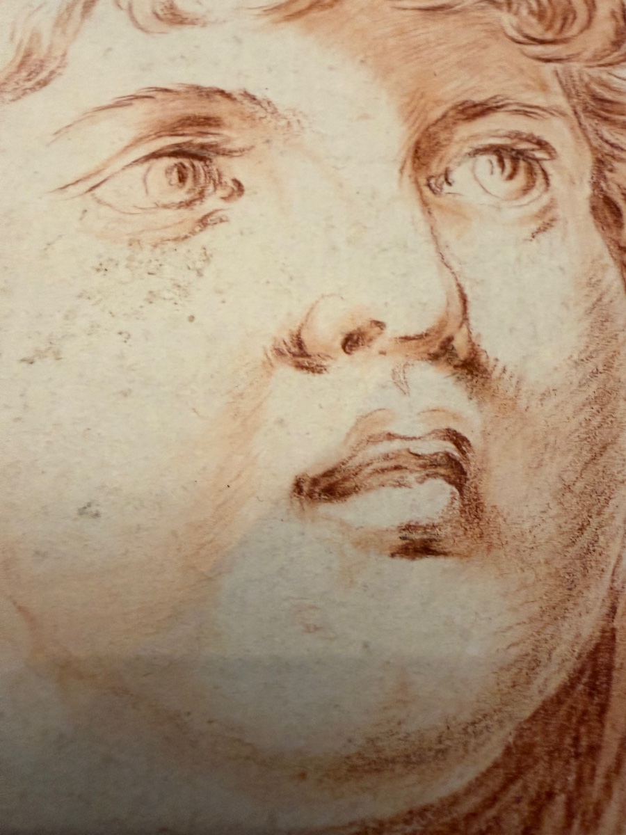 Red Chalk Portrait Of A Very Young Man. Neoclassical. France.-photo-6