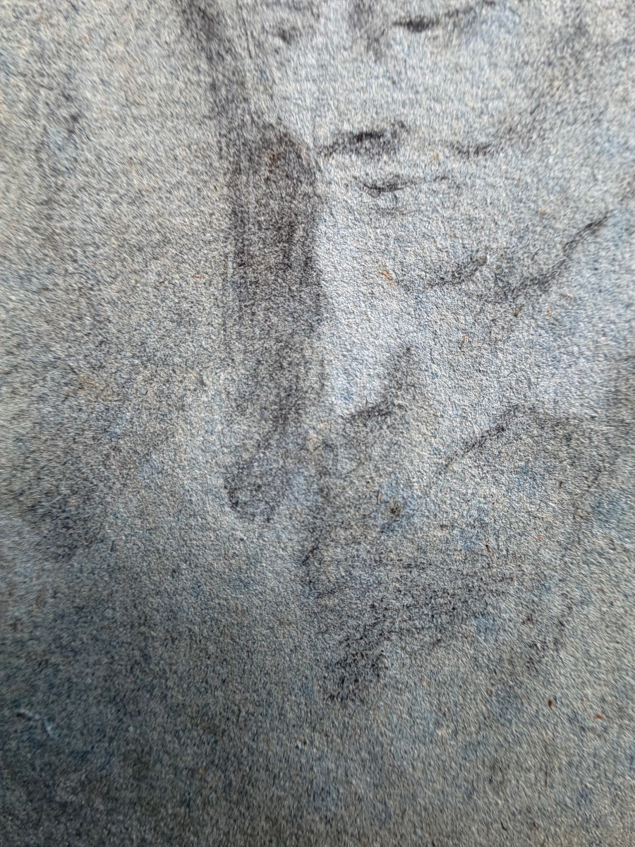 Small Drawing In Black Chalk, Highlighted With White Gouache, On Gray Paper. France, 18th Century.-photo-2