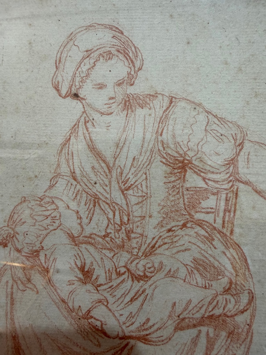 Red Chalk Drawing, Still Life, Attributed To P.l. Parizeau, Mid-18th Century, France. Km-photo-3