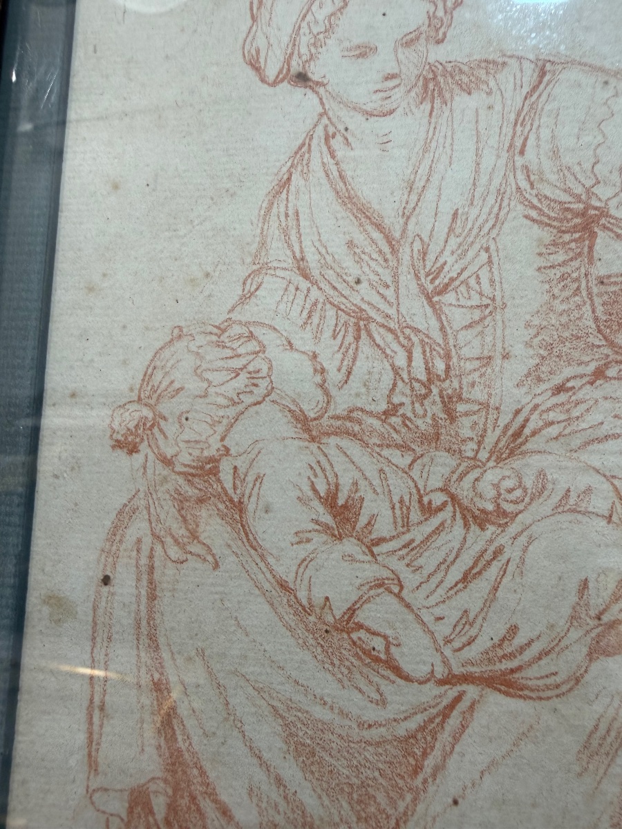Red Chalk Drawing, Still Life, Attributed To P.l. Parizeau, Mid-18th Century, France. Km-photo-4