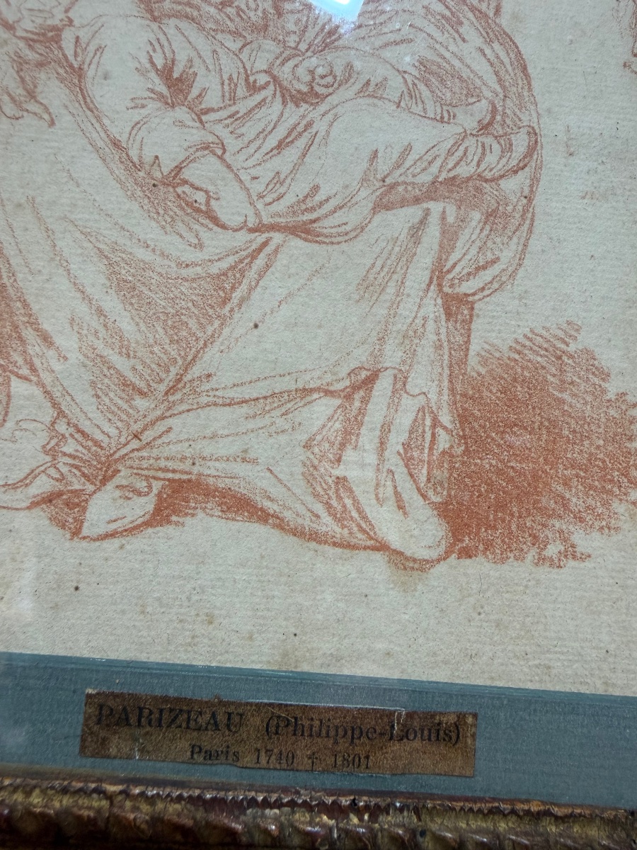 Red Chalk Drawing, Still Life, Attributed To P.l. Parizeau, Mid-18th Century, France. Km-photo-1