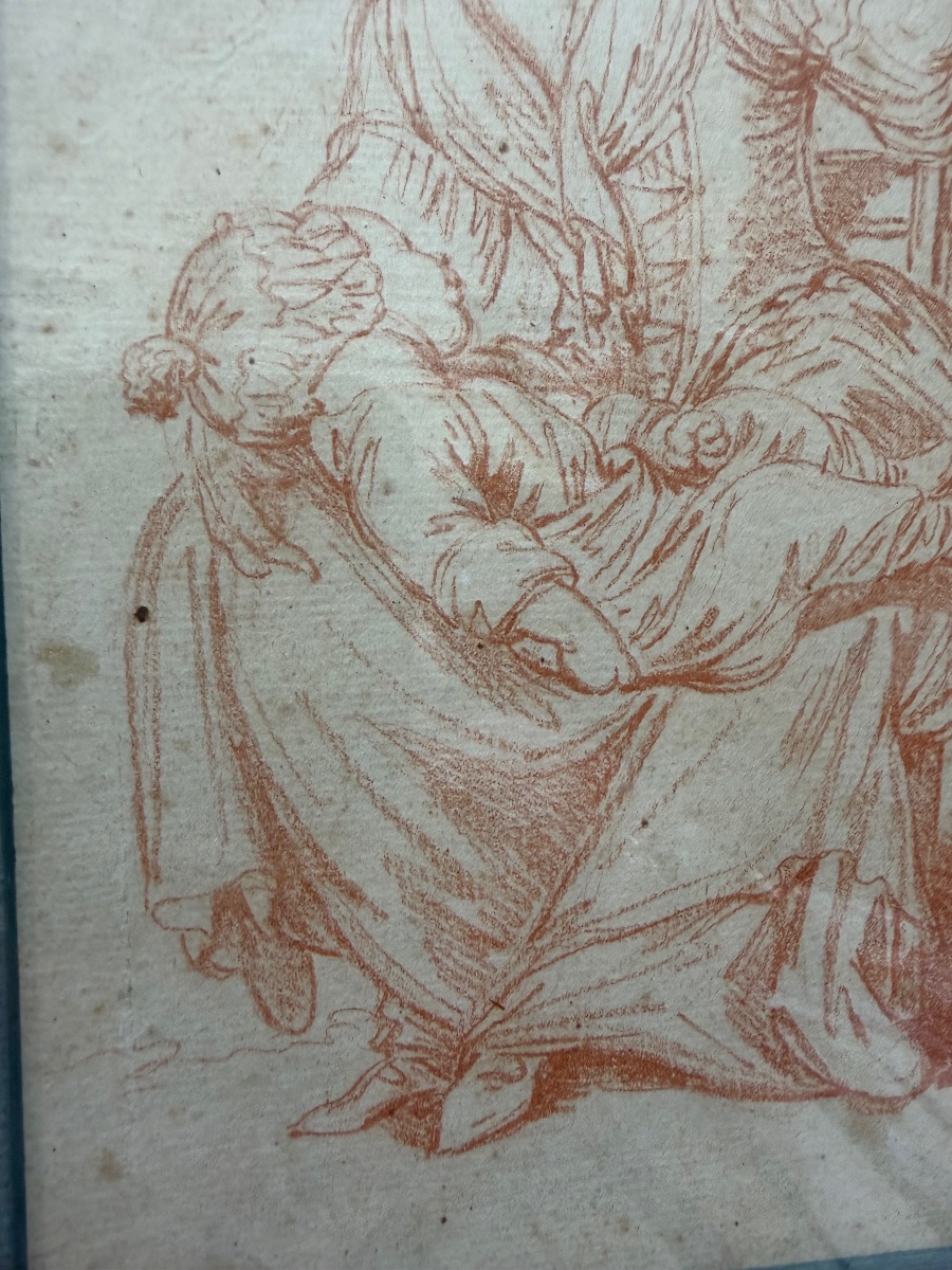 Red Chalk Drawing, Still Life, Attributed To P.l. Parizeau, Mid-18th Century, France. Km-photo-4