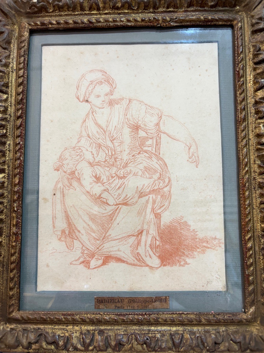 Red Chalk Drawing, Still Life, Attributed To P.l. Parizeau, Mid-18th Century, France. Km