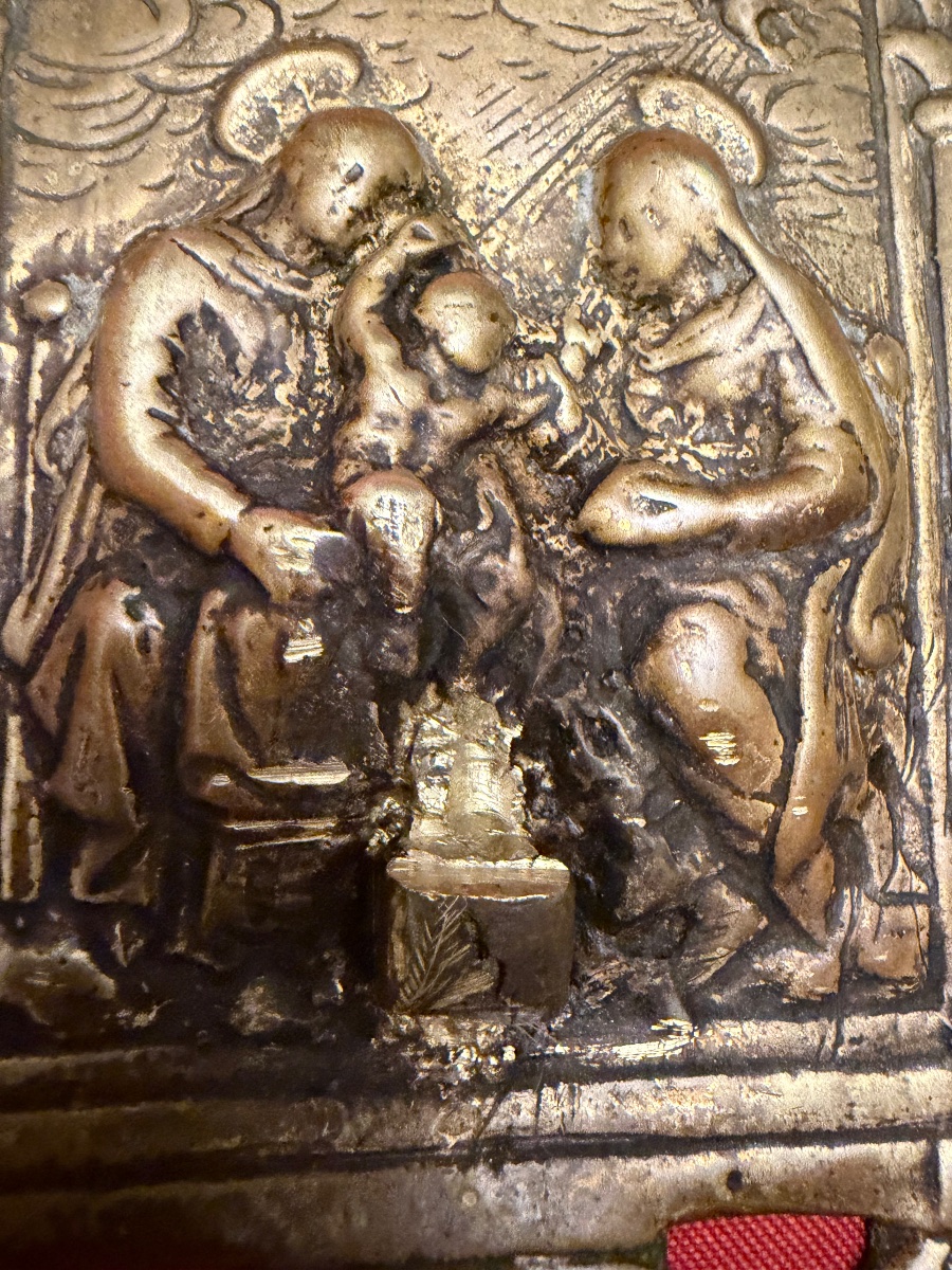 Baiser de paix en bronze, XVI éme siècle, Italie. Ste Anne.-photo-2