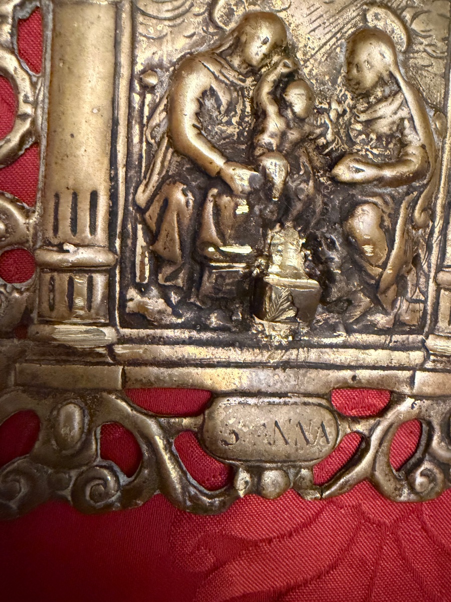 Baiser de paix en bronze, XVI éme siècle, Italie. Ste Anne.-photo-6