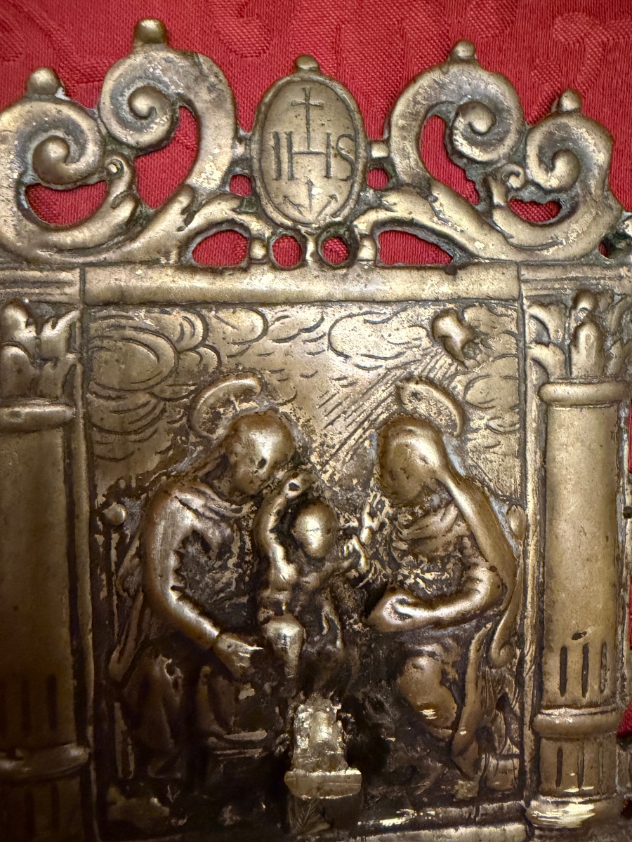 Baiser de paix en bronze, XVI éme siècle, Italie. Ste Anne.-photo-7