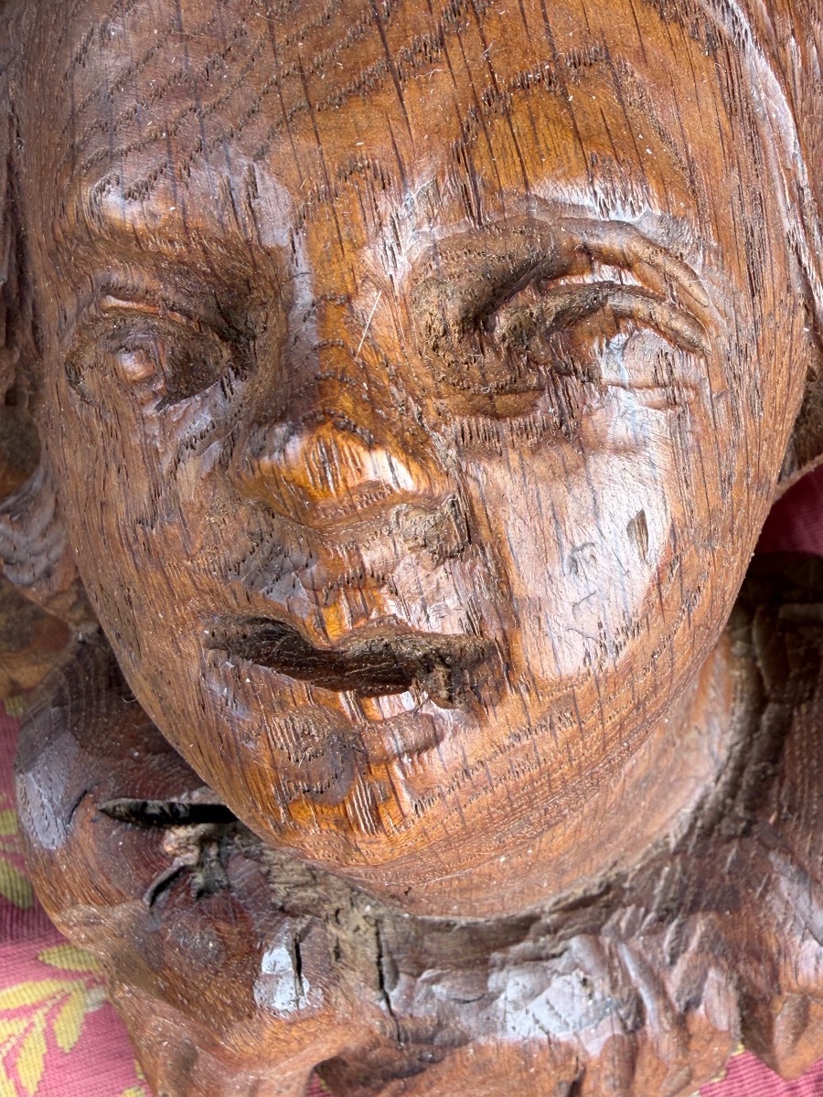 Tête d’ange, chêne XVIII eme siècle, France .-photo-1