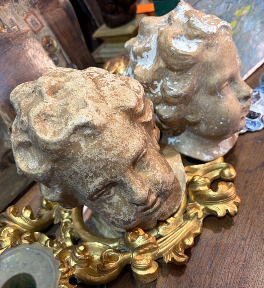 Pair Of 18th-century Children’s Heads, Made Of Papier-mâché. France.-photo-8