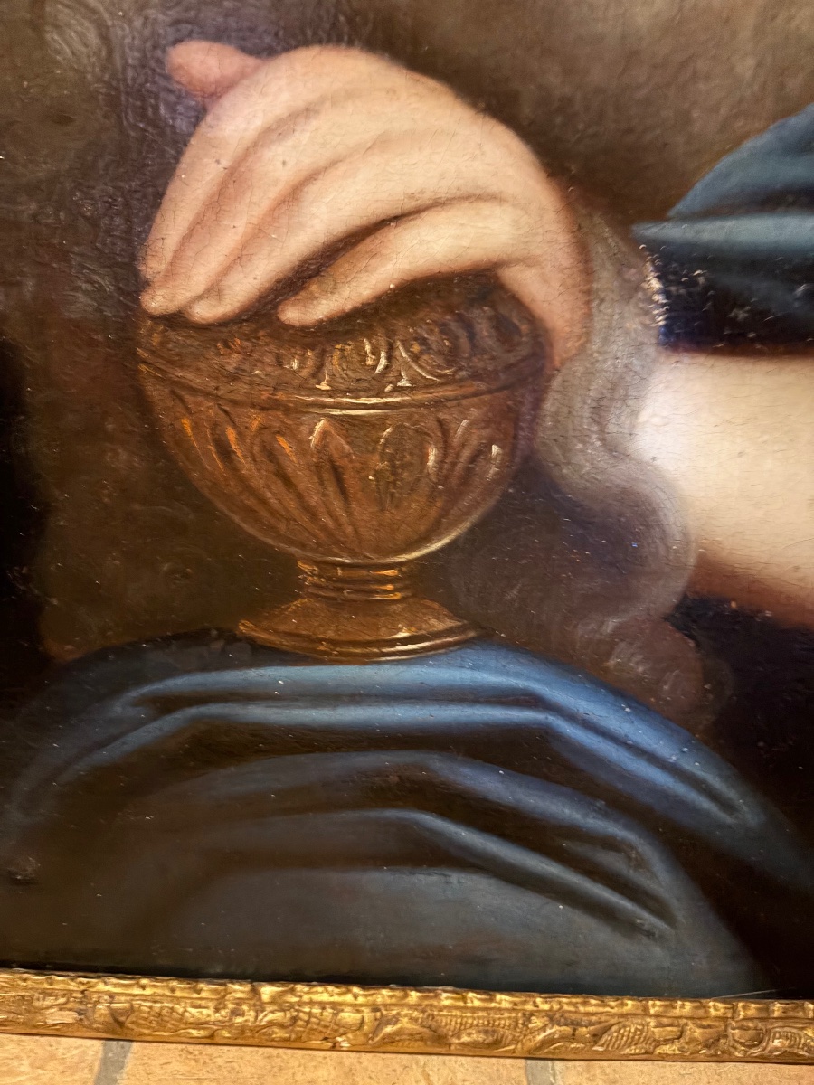 Oil On Canvas, Mary Magdalene In Ecstasy, 17th Century, France.-photo-1