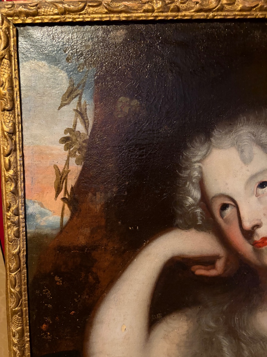 Oil On Canvas, Mary Magdalene In Ecstasy, 17th Century, France.-photo-3