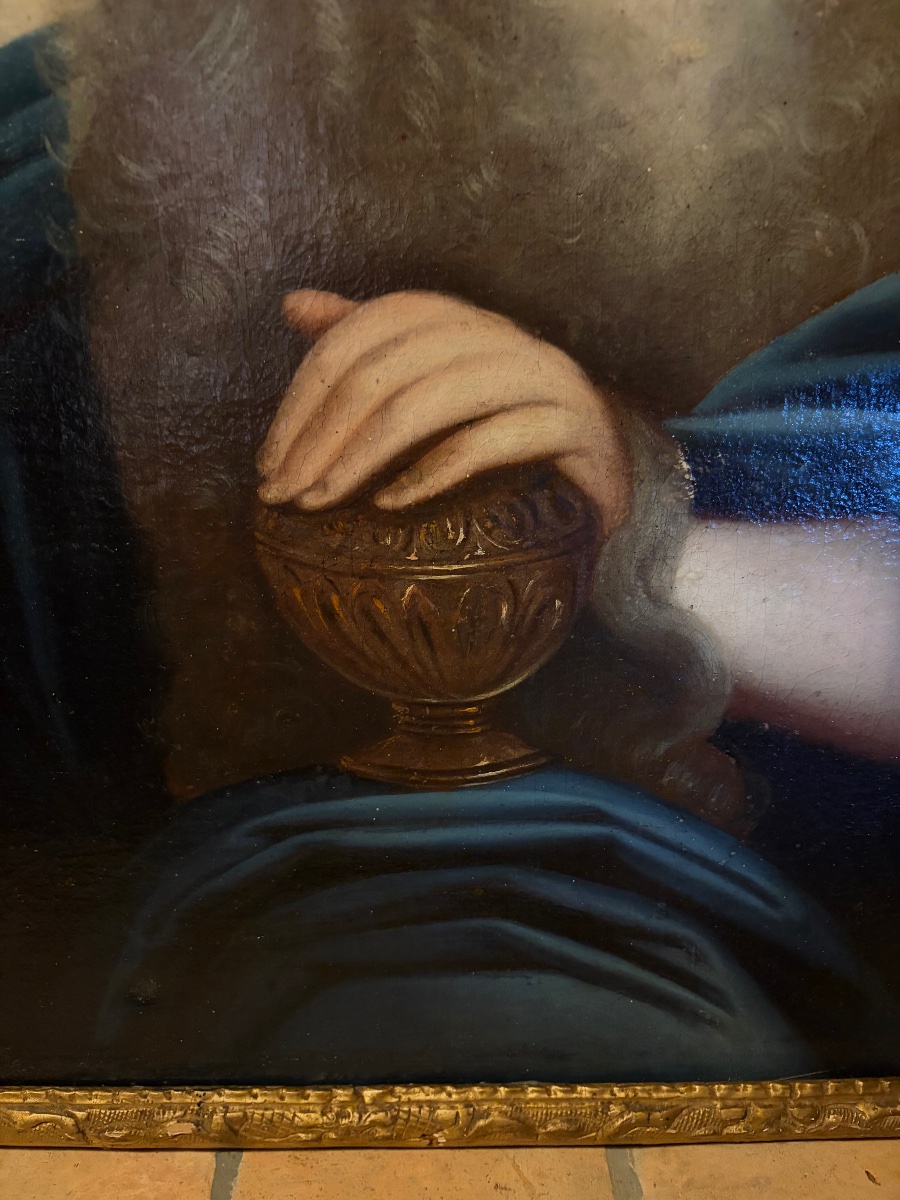 Oil On Canvas, Mary Magdalene In Ecstasy, 17th Century, France.-photo-5