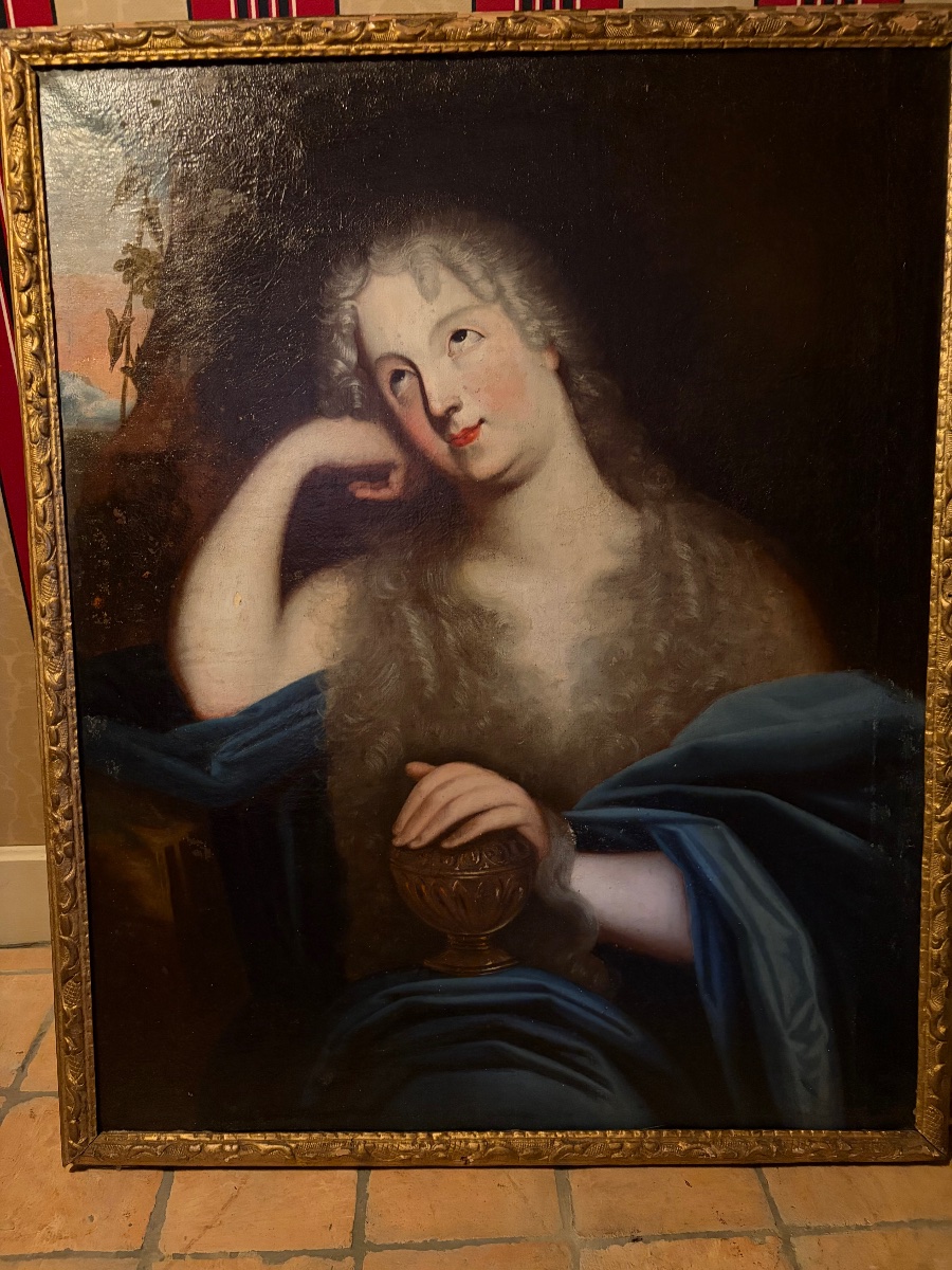 Oil On Canvas, Mary Magdalene In Ecstasy, 17th Century, France.