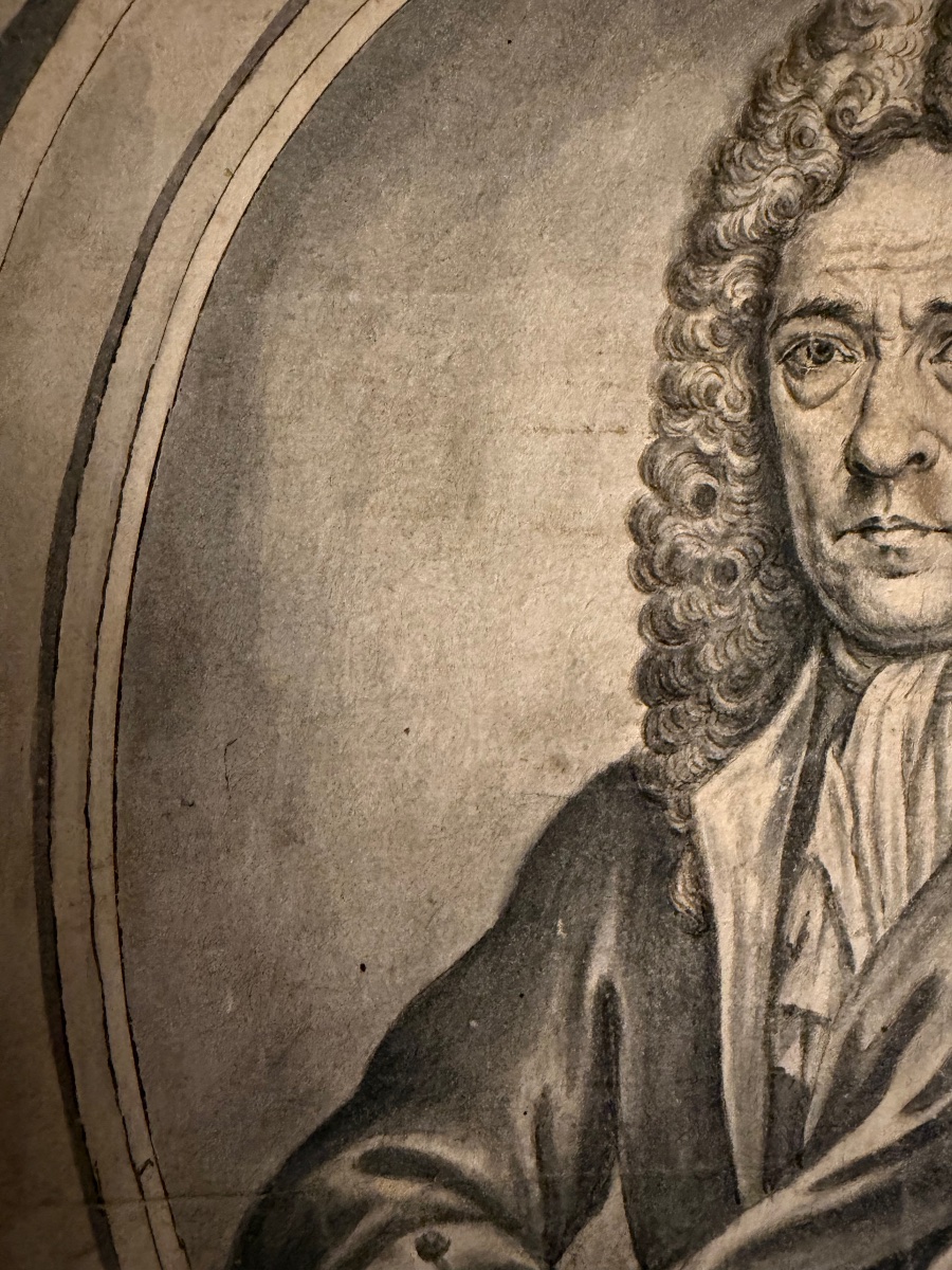 Portrait d’un homme de qualité, pierre noire, Pays Bas, XVIII éme siecle-photo-2