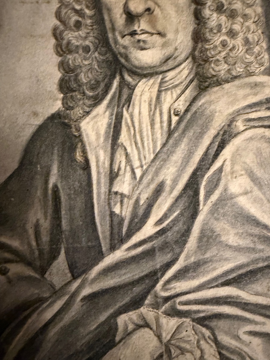Portrait d’un homme de qualité, pierre noire, Pays Bas, XVIII éme siecle-photo-3